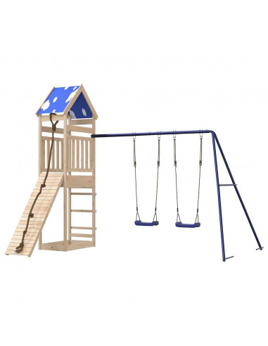 Set da Gioco da Esterno in Legno Massello di Pino