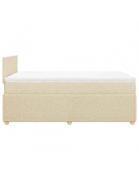 Giroletto a Molle con Materasso Crema 120x200 cm in Tessuto