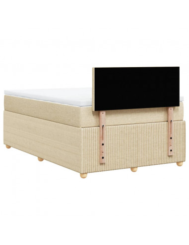 Giroletto a Molle con Materasso Crema 120x200 cm in Tessuto