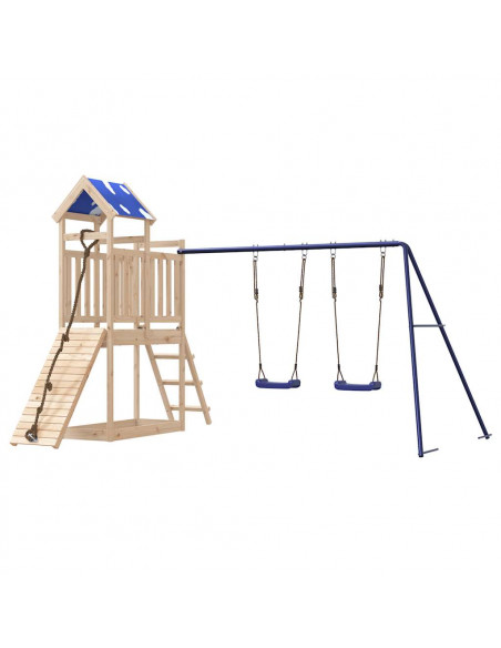 Set da Gioco da Esterno in Legno Massello di Pino