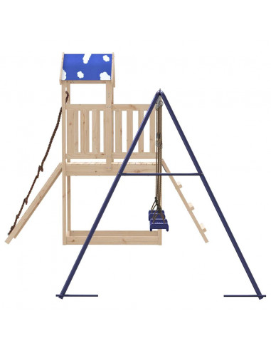 Set da Gioco da Esterno in Legno Massello di Pino