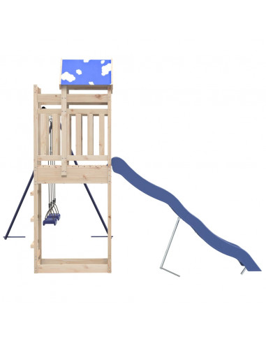 Set da Gioco da Esterno in Legno Massello di Pino