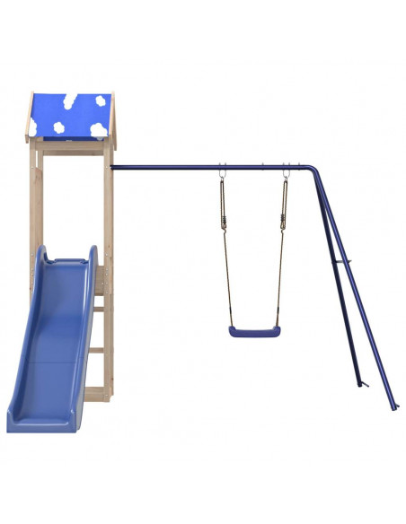 Set da Gioco da Esterno in Legno Massello di Pino