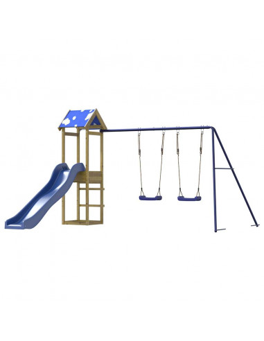 Set da Gioco da Esterno in Legno di Pino Impregnato