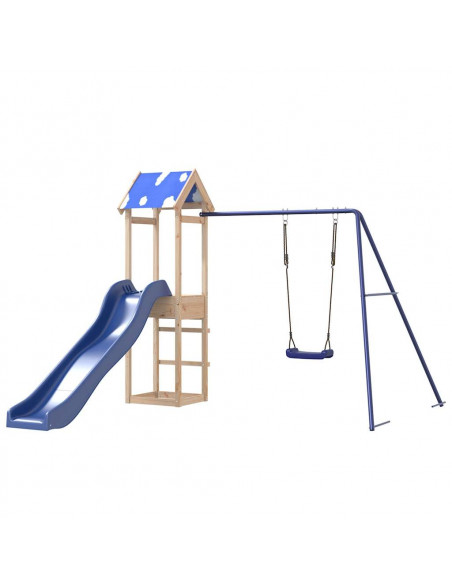 Set da Gioco da Esterno in Legno Massello di Pino