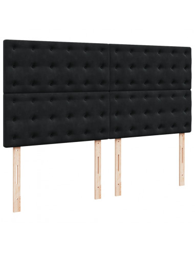 Giroletto a Molle con Materasso Nero 180x200 cm in Velluto