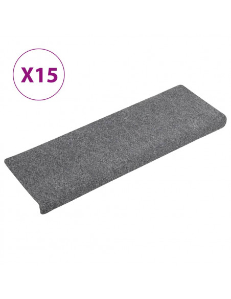 Tappetini Scale Tessuto Agugliato 15 pz 65x21x4cm Grigio Chiaro