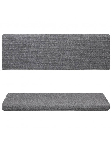 Tappetini Scale Tessuto Agugliato 15 pz 65x21x4cm Grigio Chiaro