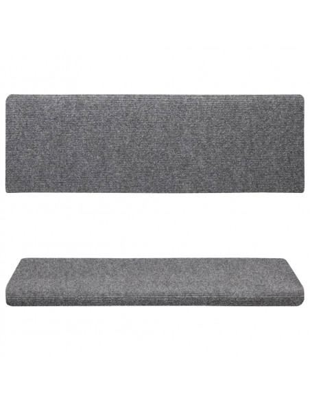 Tappetini Scale Tessuto Agugliato 15 pz 65x21x4cm Grigio Chiaro
