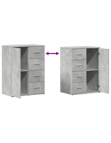 Credenze 2 pz Grigio Cemento 59x39x80 cm in Legno Multistrato