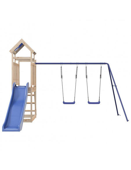 Set da Gioco da Esterno in Legno Massello di Pino