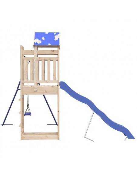 Set da Gioco da Esterno in Legno Massello di Pino