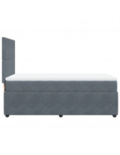 Giroletto a Molle con Materasso Grigio Scuro 90x190 cm Velluto 2