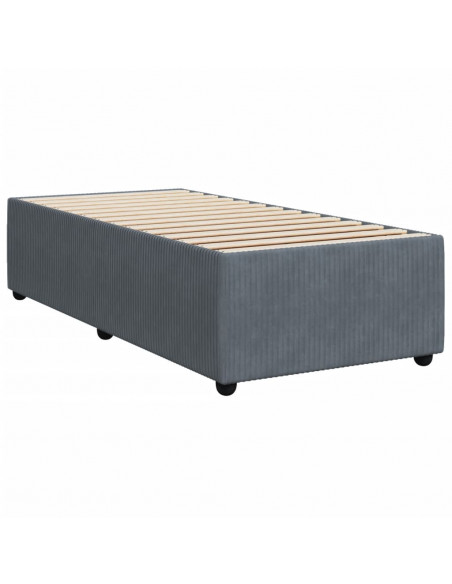 Giroletto a Molle con Materasso Grigio Scuro 90x190 cm Velluto