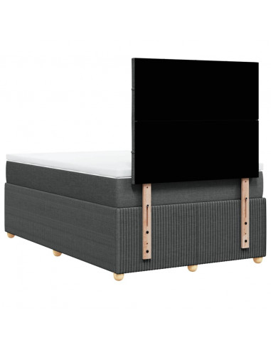 Giroletto a Molle con Materasso Grigio Scuro 120x200 cm Tessuto