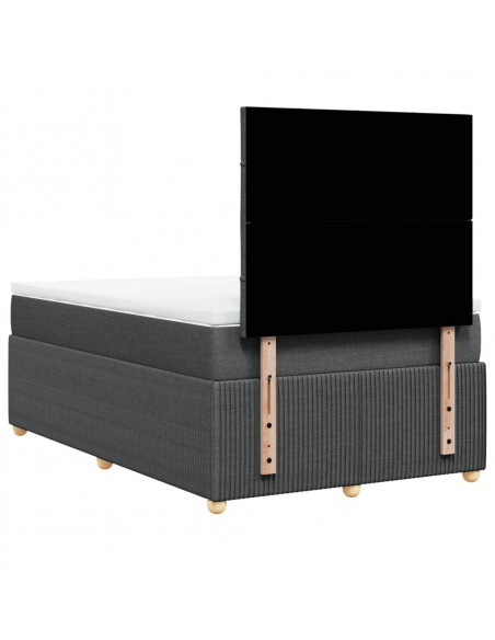 Giroletto a Molle con Materasso Grigio Scuro 120x200 cm Tessuto