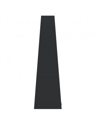 Caminetto da Esterno Design Torre Deposito Tronchi Nero Acciaio
