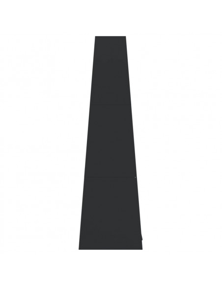 Caminetto da Esterno Design Torre Deposito Tronchi Nero Acciaio