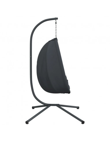 Sedia a Uovo Sospesa con Supporto Antracite Tessuto e Acciaio