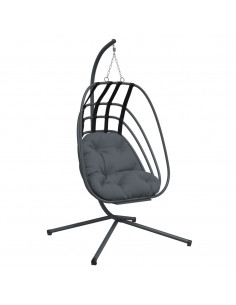 Supporto Sedia a Uovo Sospesa con Supporto Antracite in Acciaio 2