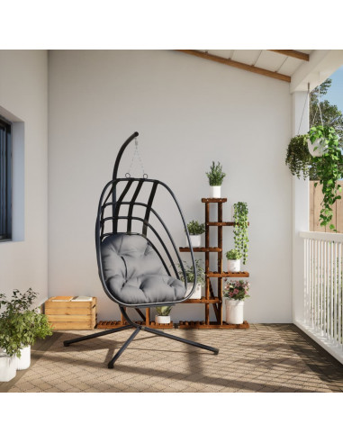 Supporto Sedia a Uovo Sospesa con Supporto Antracite in Acciaio