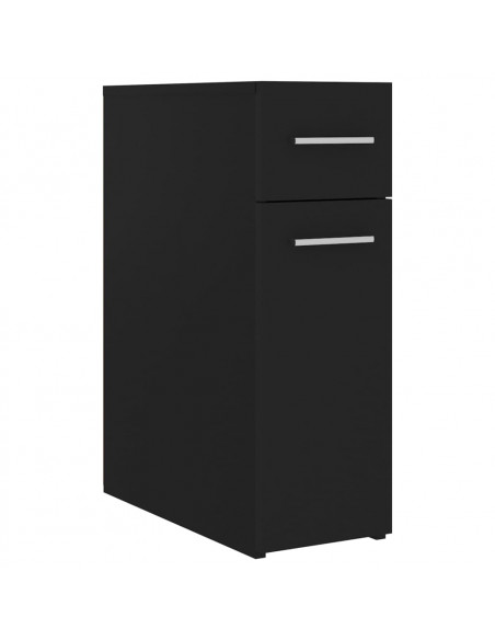 Armadietto da Farmacia Nero 20x45,5x60 cm in Legno Multistrato