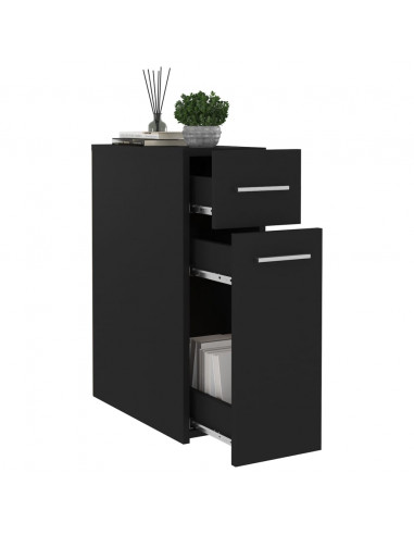 Armadietto da Farmacia Nero 20x45,5x60 cm in Legno Multistrato