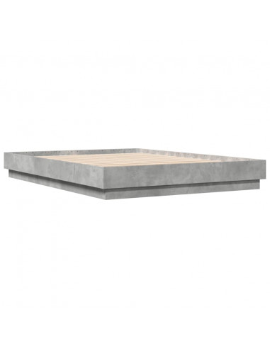 Giroletto con Luci LED Grigio Cemento 160x200 cm