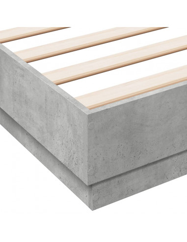 Giroletto con Luci LED Grigio Cemento 160x200 cm