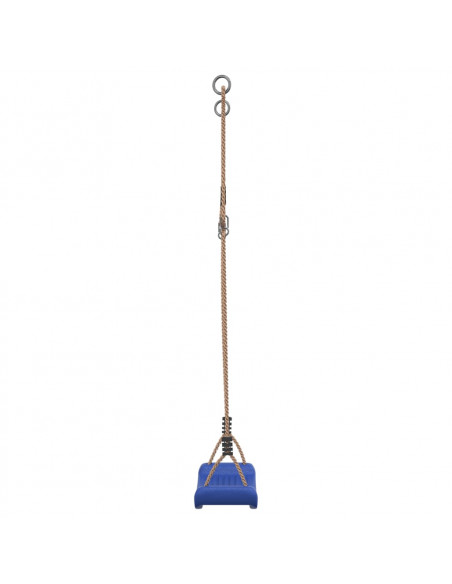 Seggiolino da Altalena per Bambini Singolo Corda Regolabile Blu