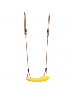 Seggiolino Altalena per Bambini Singolo Corda Regolabile Giallo 2