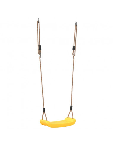 Seggiolino Altalena per Bambini Singolo Corda Regolabile Giallo