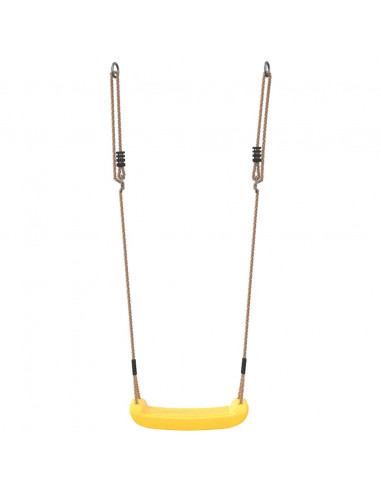 Seggiolino Altalena per Bambini Singolo Corda Regolabile Giallo