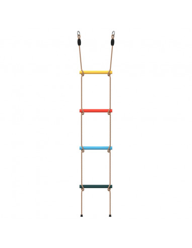 Scala di Corda per Bambini con 4 Pioli Multicolore