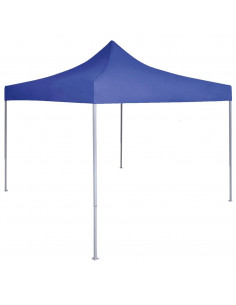Gazebo Professionale Pieghevole 2x2 m in Acciaio Blu 2