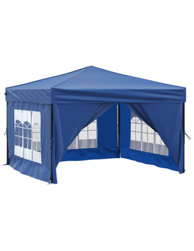 Tenda per Feste Pieghevole con Pareti Laterali Blu 3x3 m