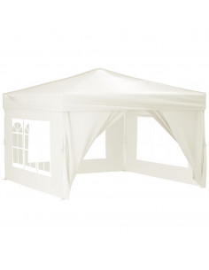 Tenda per Feste Pieghevole con Pareti Laterali Crema 3x3 m 2