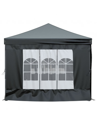 Tenda per Feste Pieghevole con Pareti Laterali Nero 3x6 m