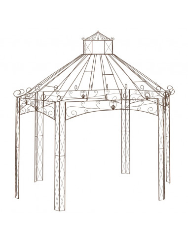 Padiglione da Giardino Marrone Anticato 400x258x378 cm in Ferro