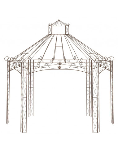 Padiglione da Giardino Marrone Anticato 400x258x378 cm in Ferro