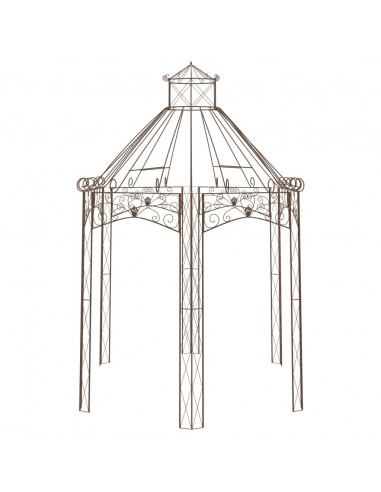 Padiglione da Giardino Marrone Anticato 400x258x378 cm in Ferro