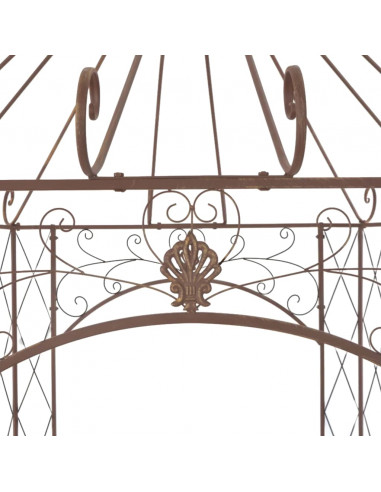 Padiglione da Giardino Marrone Anticato 400x258x378 cm in Ferro