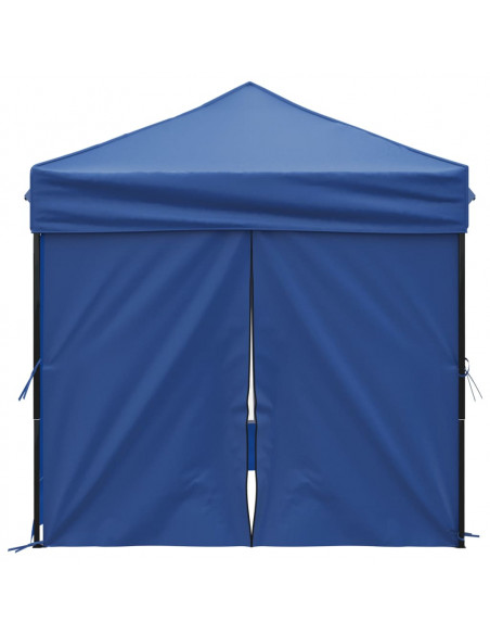 Tenda per Feste Pieghevole con Pareti Laterali Blu 2x2 m