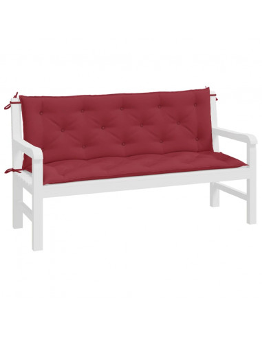 Cuscini per Panca 2 pz Rosso Vino 150x50x7 cm in Tessuto Oxford