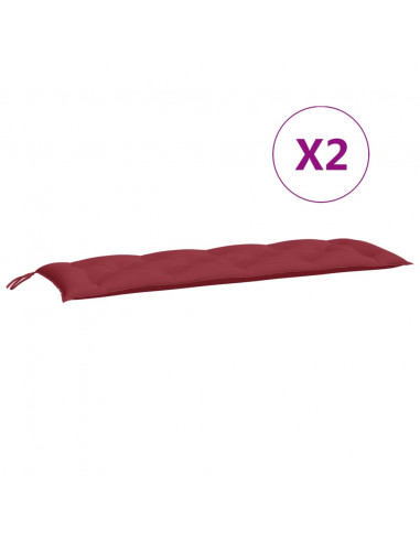 Cuscini per Panca 2 pz Rosso Vino 150x50x7 cm in Tessuto Oxford