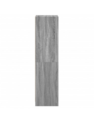 Credenza con Ante in Vetro Grigio Sonoma 35x37x142 cm