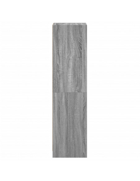 Credenza con Ante in Vetro Grigio Sonoma 35x37x142 cm