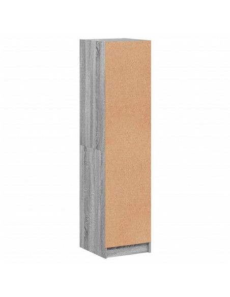 Credenza con Ante in Vetro Grigio Sonoma 35x37x142 cm