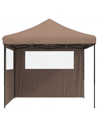 Tendone per Feste Pieghevole Pop-Up con 2 Pareti Marrone