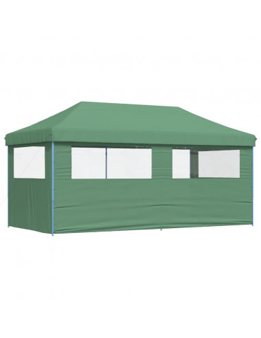 Tendone per Feste Pieghevole Pop-Up con 3 Pareti Verde